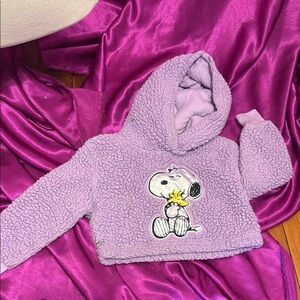 Purple Kids Hoodie with Cartoon Design peanuts size 5